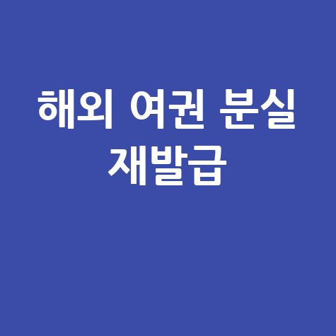 해외에서 여권 분실 시, 재발급 완벽 가이드