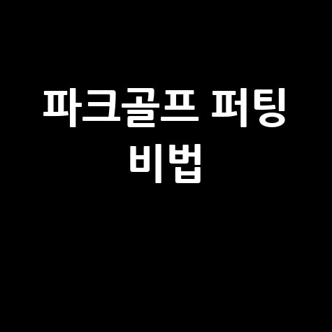 파크골프 퍼팅 기술 완벽 가이드