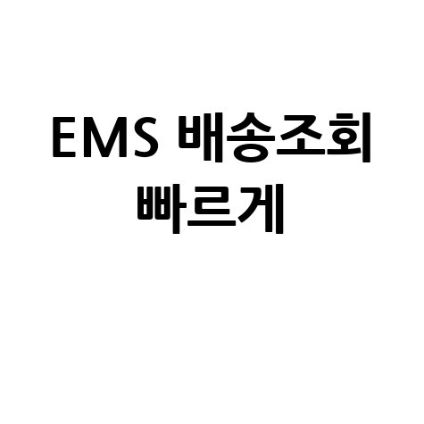 EMS 프리미엄 배송조회로 빠르게 확인하기